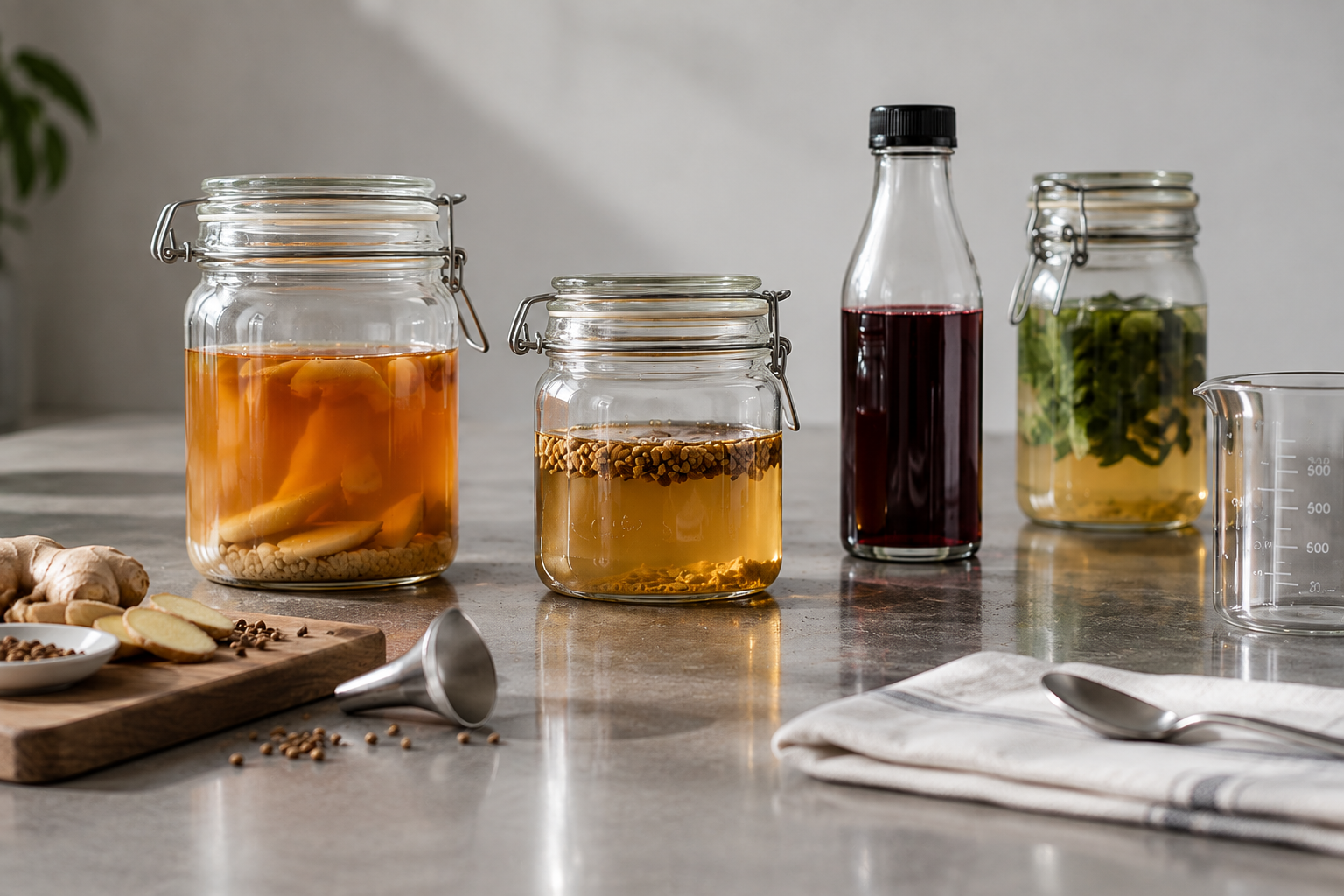 Tarros de fermentación con distintos maceradores, módulo de Fermentation Lab